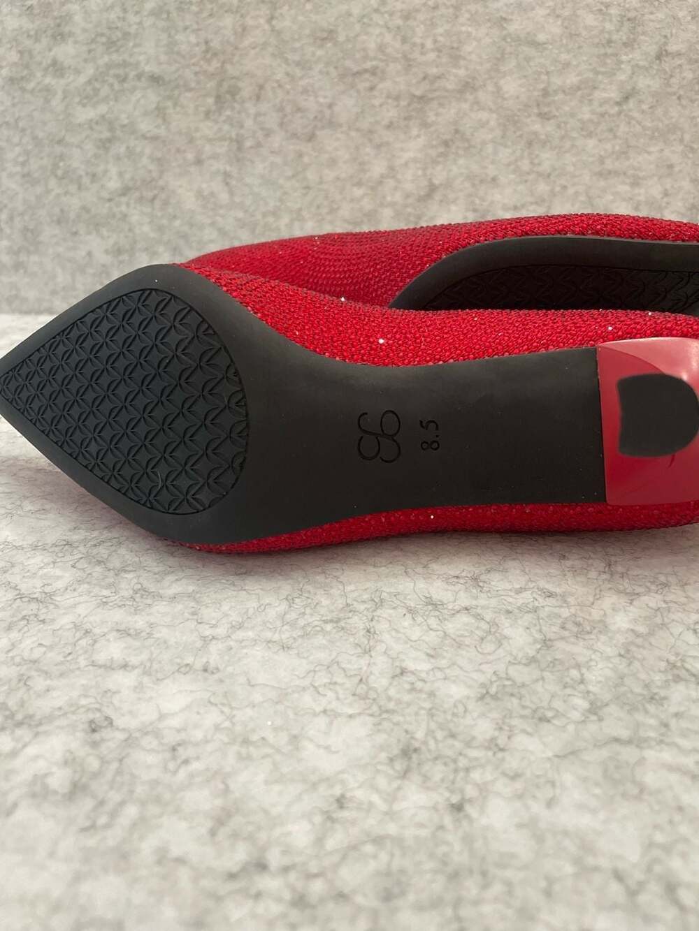 Cosy Island Red Rhinestone Pointed Toe Stiletto Pumps size 8.5 new - Picture 12 of 13